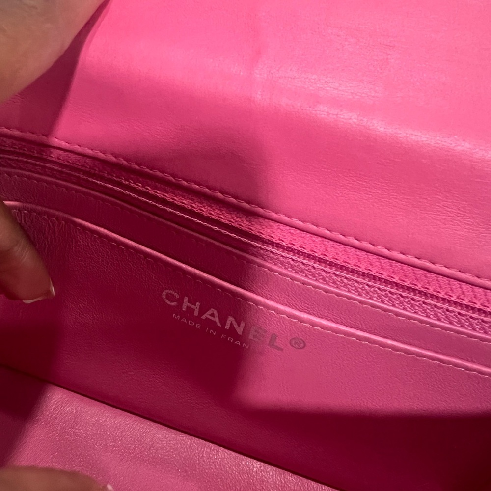 CHANEL Fuchsia Classic Mini Lambskin - Picture 14 of 16